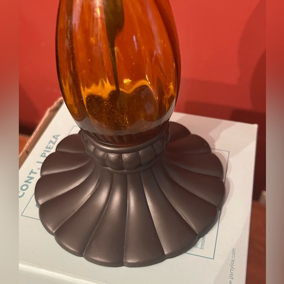 🆕 2 available- PartyLite Golden Amber Global Fusion Pillar Candle Holder NIB - Picture 2 of 12